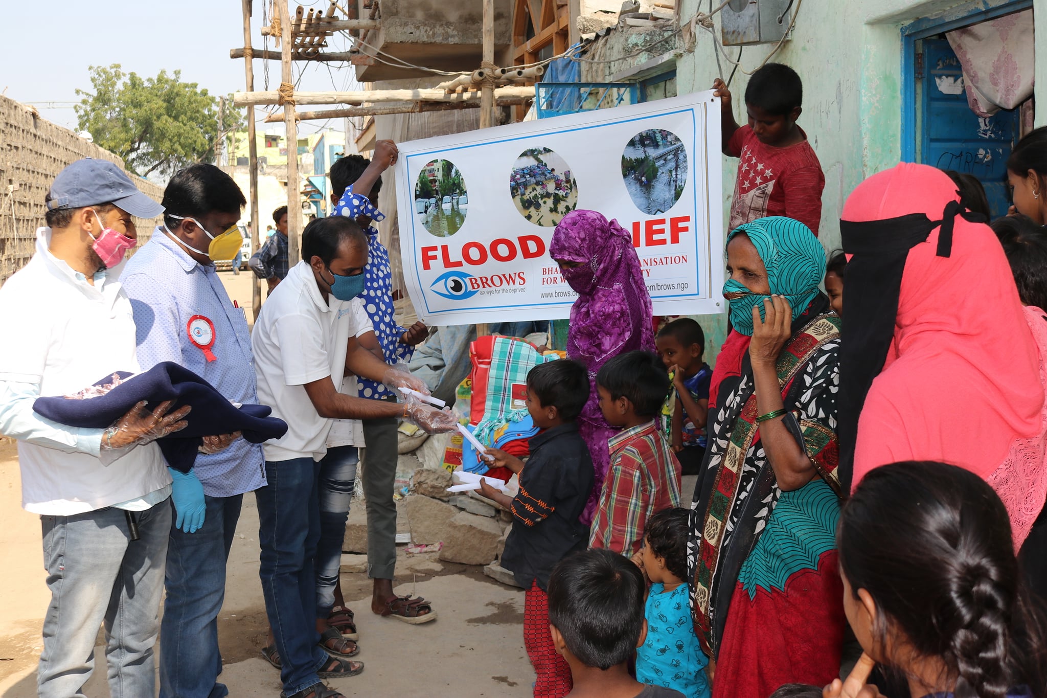 Blankets, Towels & Candles distribution @ Hashimabad, Falaknuma on 08-Nov-2020